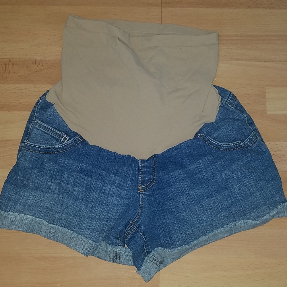 Maternity jean shorts